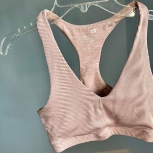 Gapfit pink ribbed sports bra